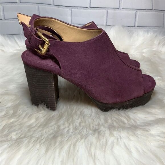 Michael Kors Suede Platform Slingback Heels Sz 5.5 - Picture 4 of 7